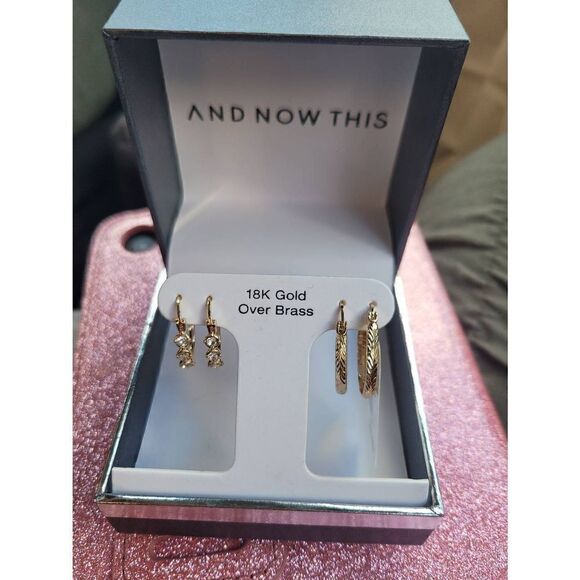 18k gold small hoop bundle - Picture 5 of 6